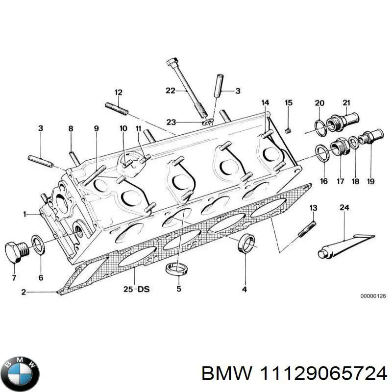 11129065724 BMW комплект прокладок двигателя верхний
