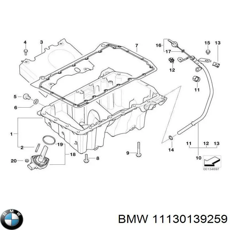 Прокладка поддона картера 0139259 BMW