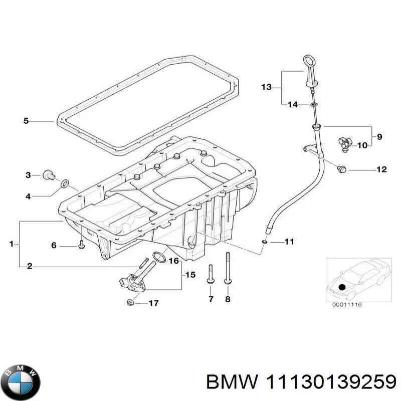 Купить 11130139259 BMW Прокладка поддона картера