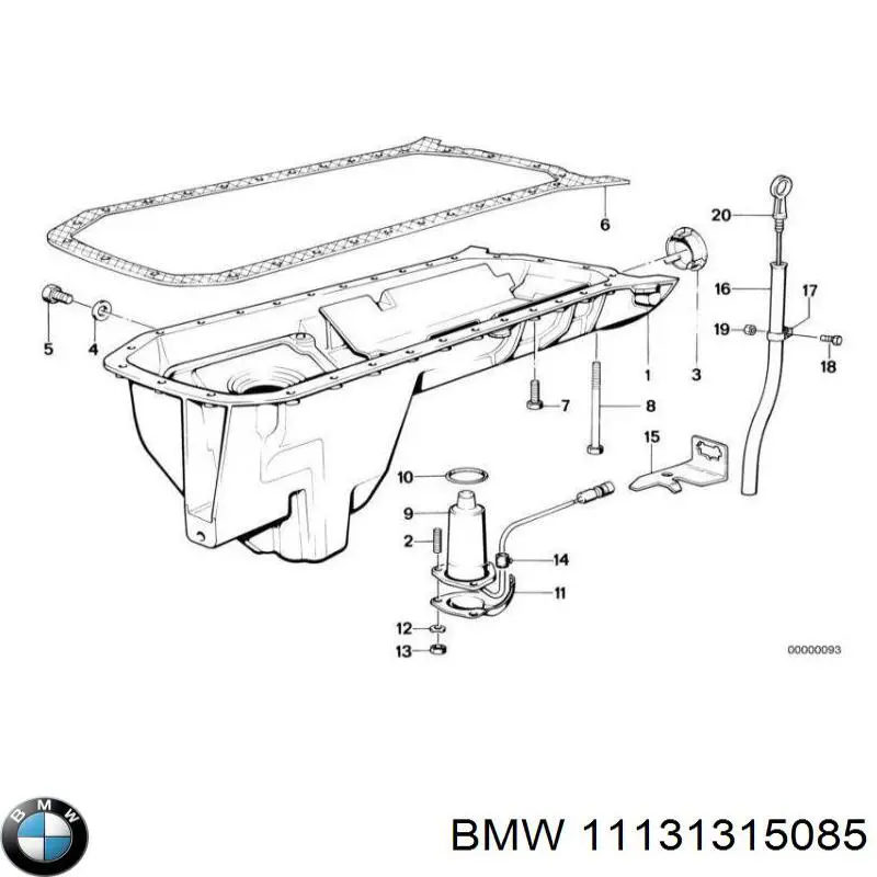 11131315085 BMW прокладка поддона картера двигателя
