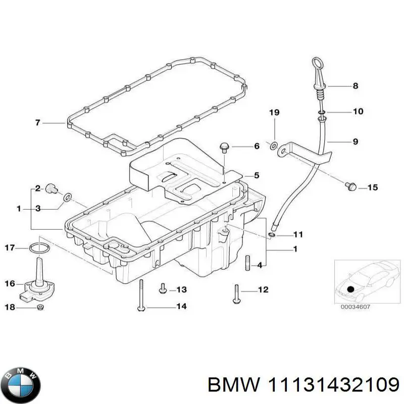 Купить 11131432109 BMW Прокладка поддона картера
