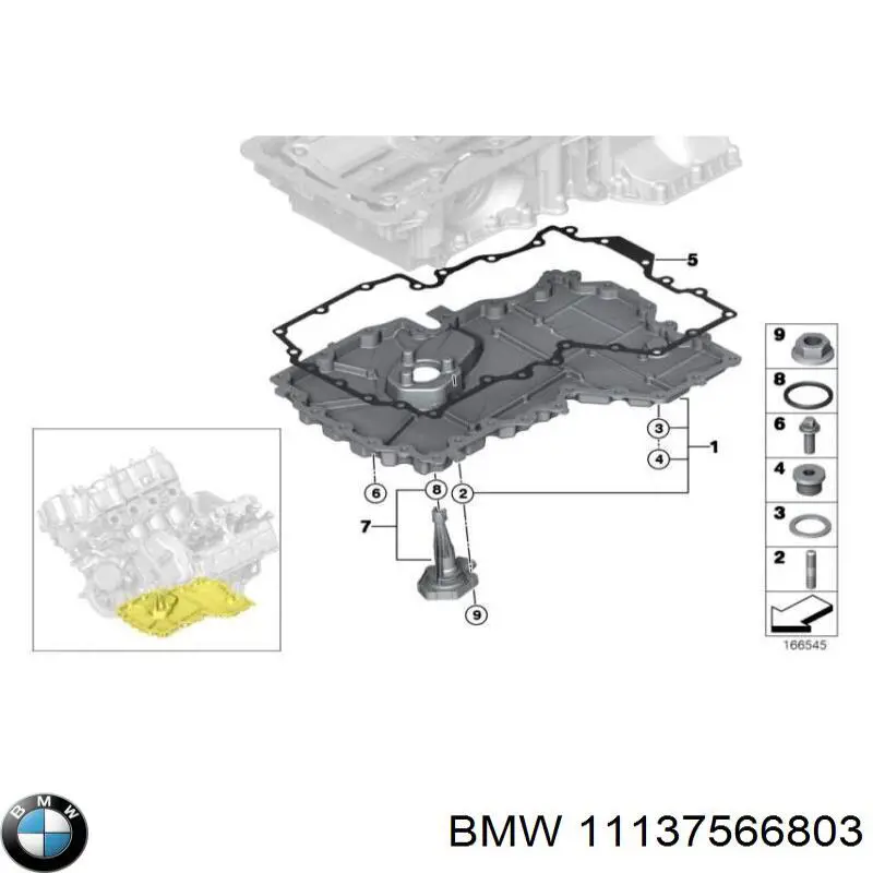 Поддон масляный картера двигателя, нижняя часть BMW 11137566803 цена, от 171.42 USD