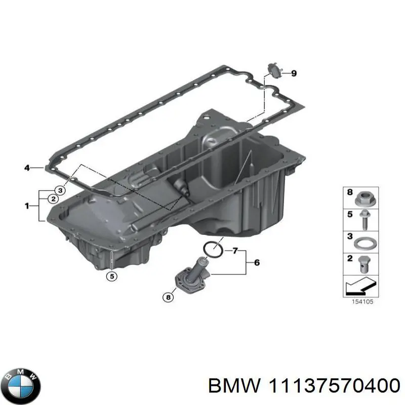 11137570400 BMW panela de óleo de cárter do motor