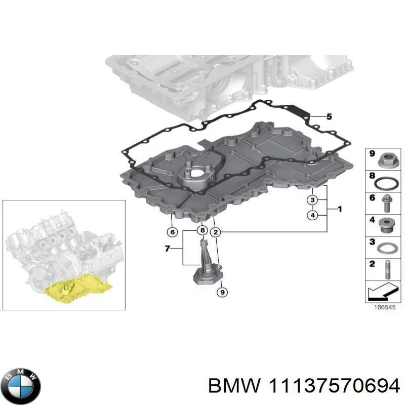 11137570694 BMW panela de óleo de cárter do motor