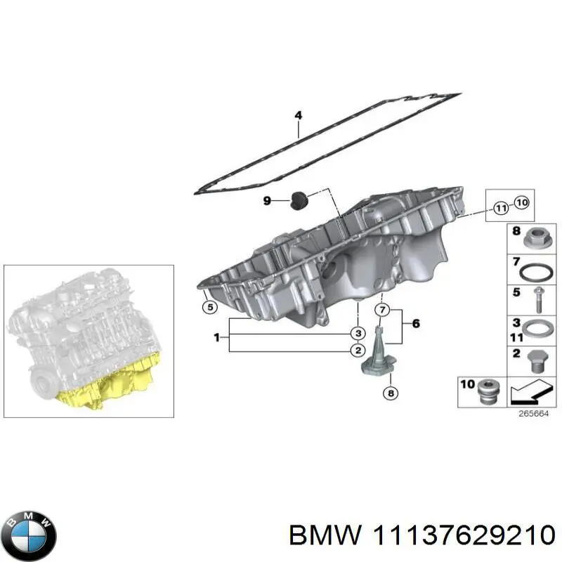 Panela de óleo de cárter do motor para BMW X6 (E71)