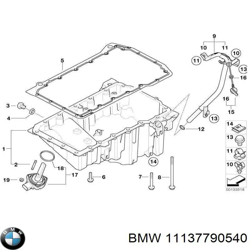 11137790540 BMW panela de óleo de cárter do motor