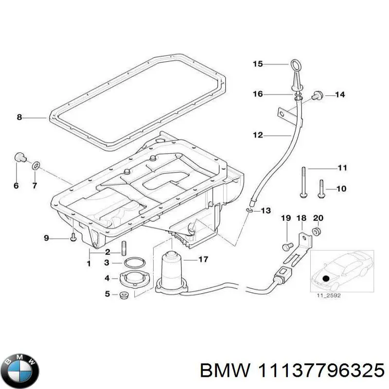 11137796325 BMW panela de óleo de cárter do motor