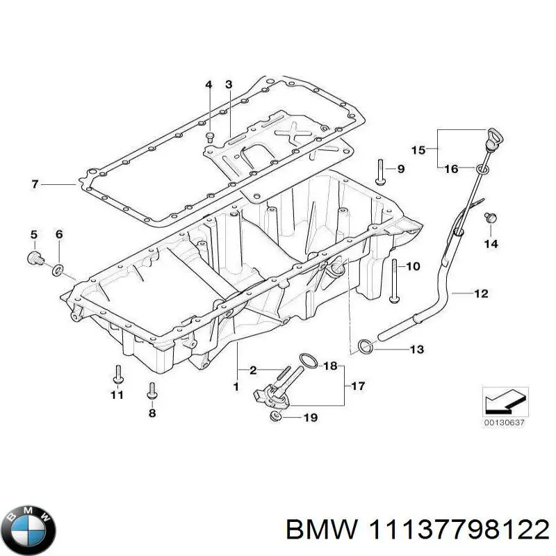 11137798122 BMW прокладка поддона картера двигателя