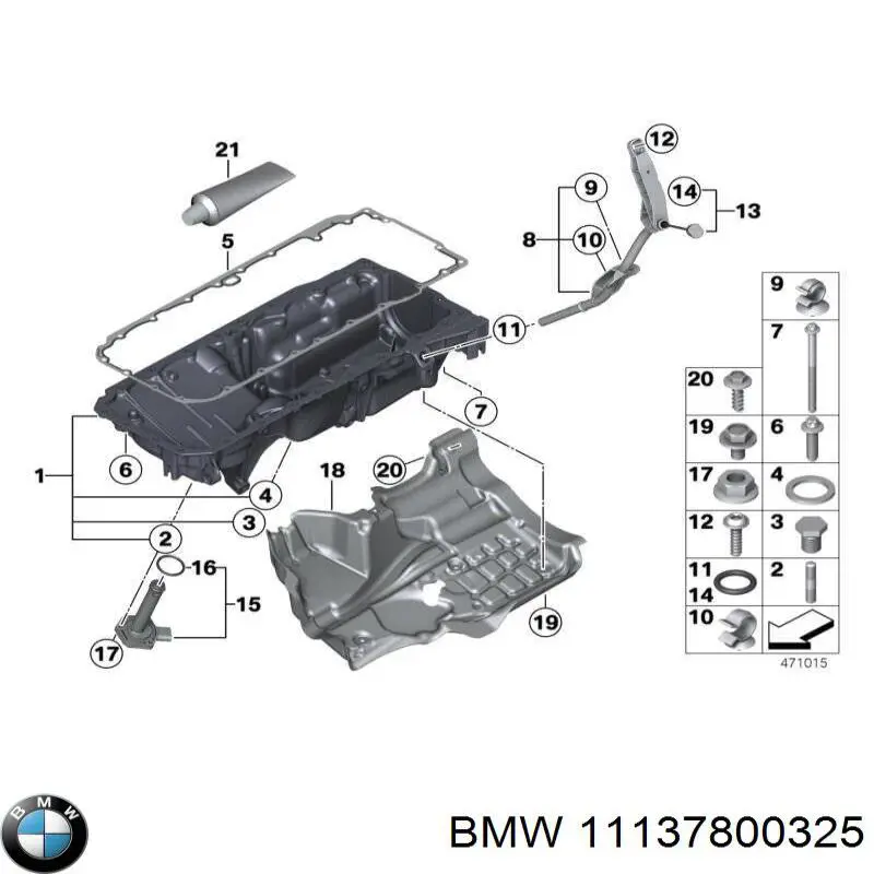 11137800325 BMW panela de óleo de cárter do motor