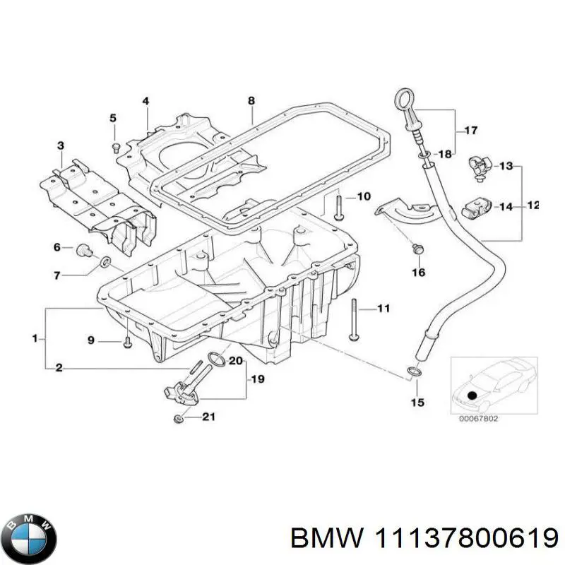 11137800619 BMW Болт крепления головки блока цилиндров