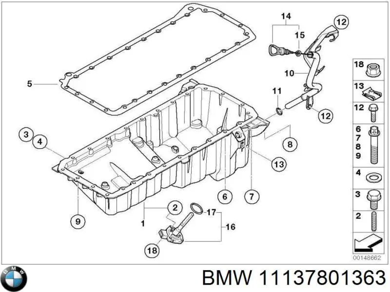 Поддон двигателя 11137801363 BMW