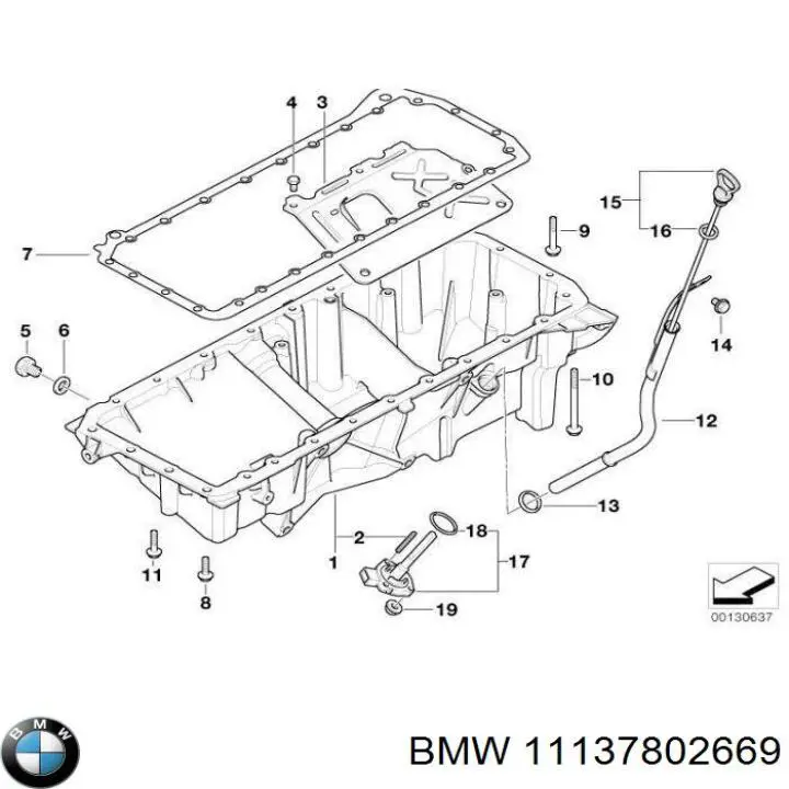 Прокладка поддона картера двигателя BMW 11137802669