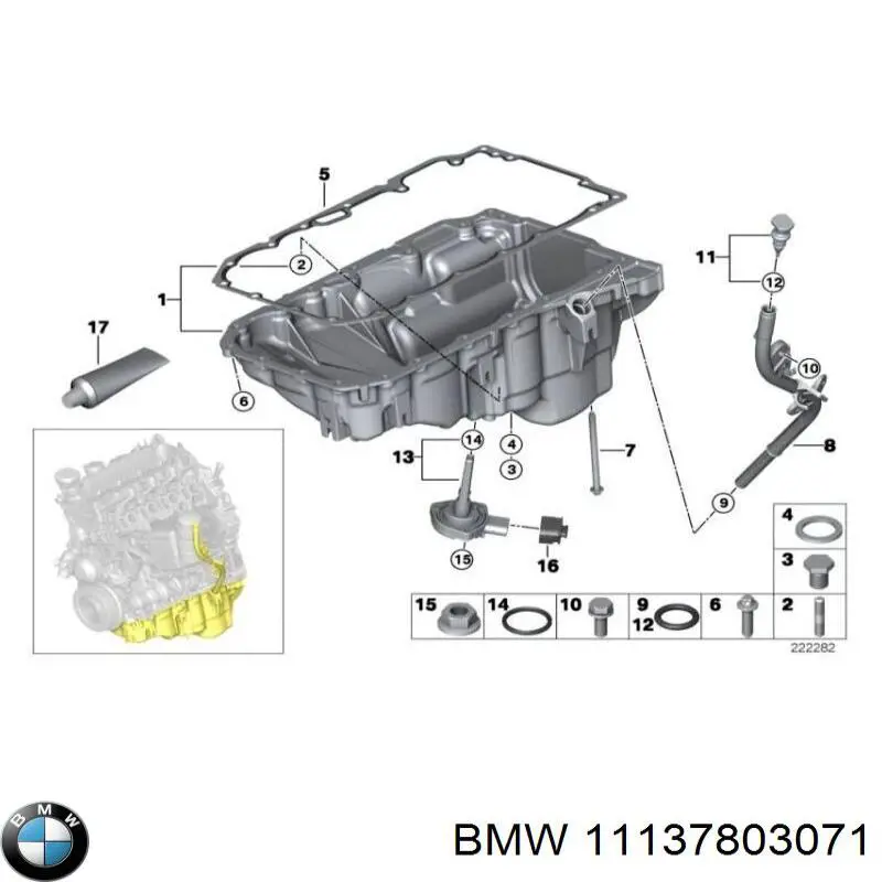 11137803071 BMW panela de óleo de cárter do motor
