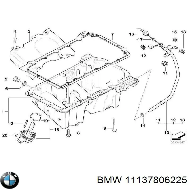 11137806225 BMW panela de óleo de cárter do motor