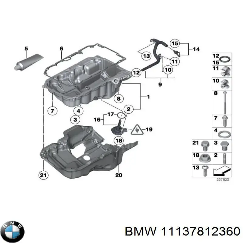 1113781236 BMW panela de óleo de cárter do motor