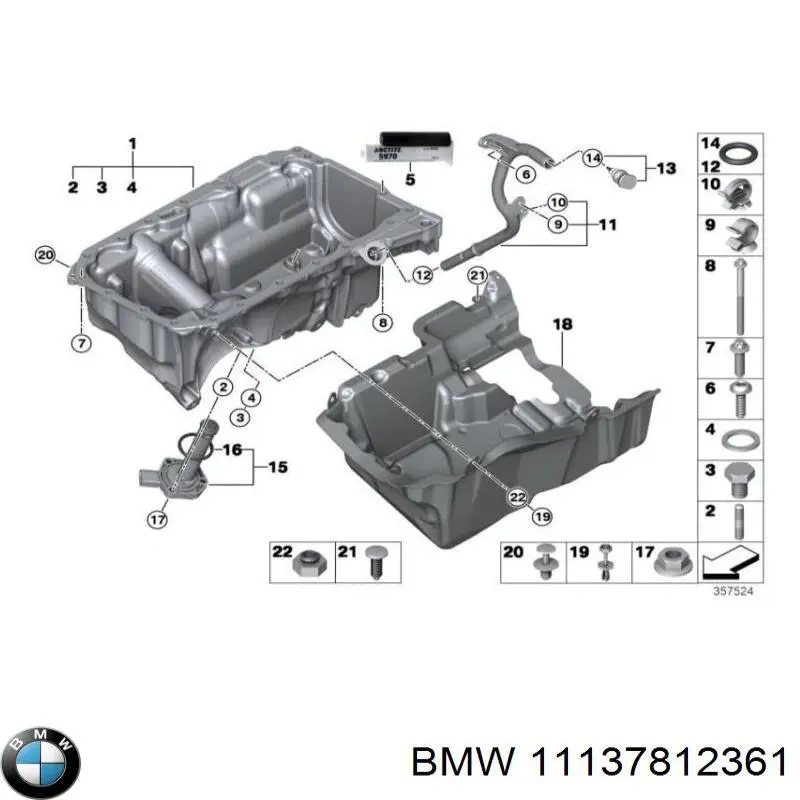 Масляный поддон двигателя BMW 11137812361 цена, от 734.58 USD