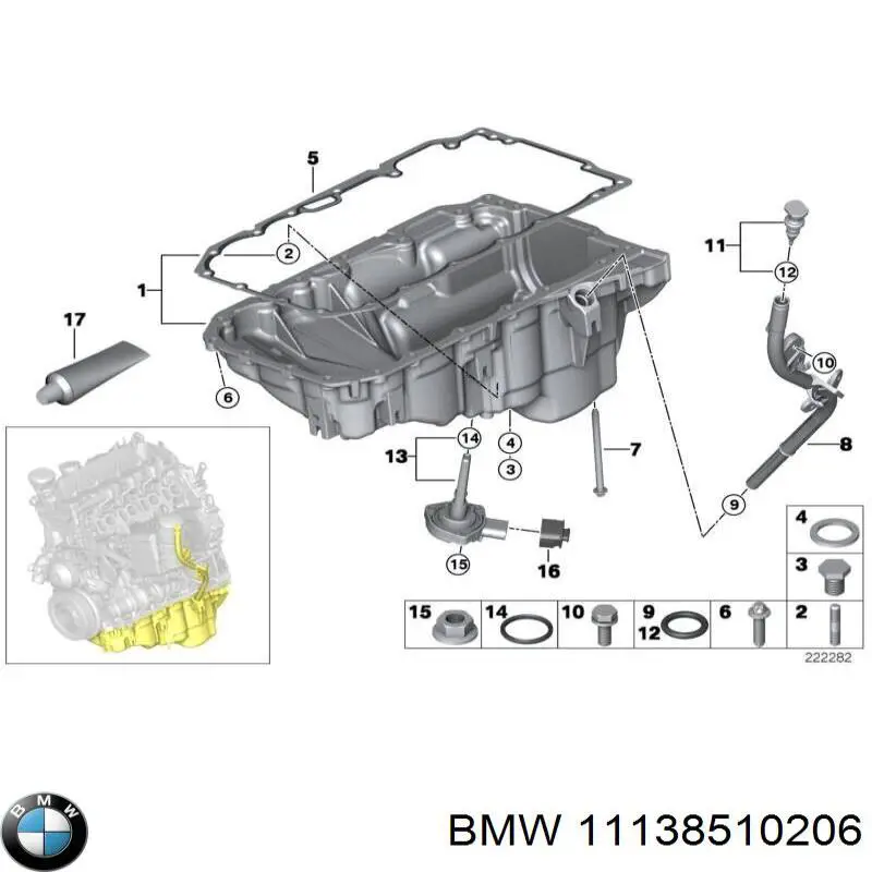 11138510206 BMW panela de óleo de cárter do motor