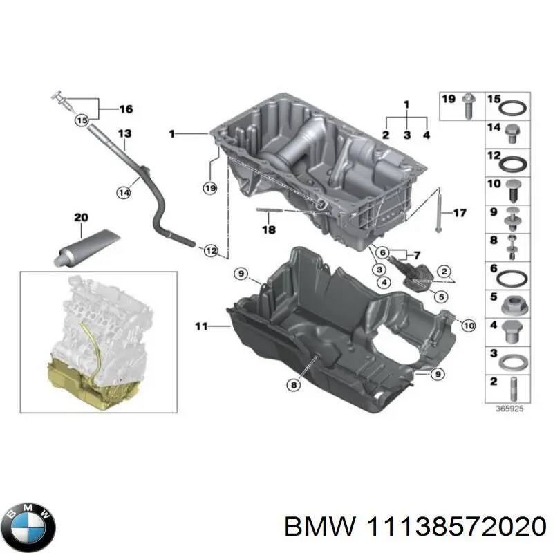11138572020 BMW поддон масляный картера двигателя