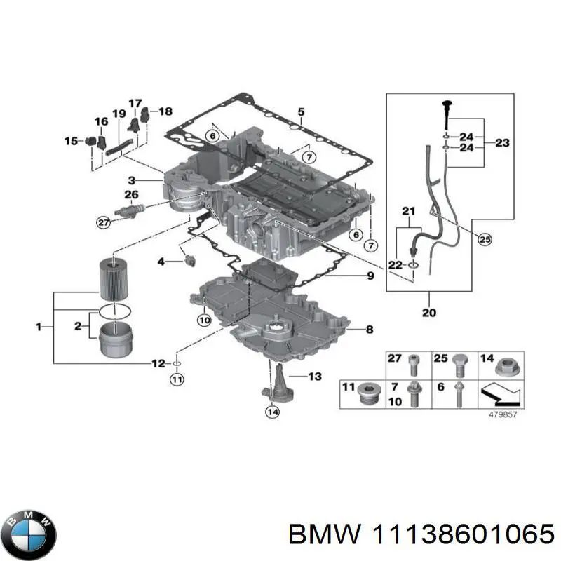 11138601065 BMW vedante de panela de cárter do motor