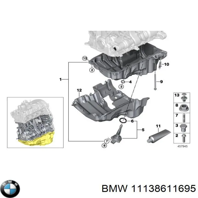 Поддон двигателя 11138611695 BMW