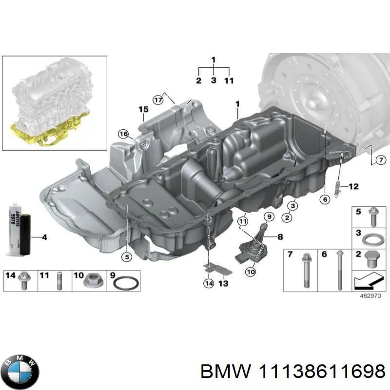 Поддон двигателя 11138611698 BMW