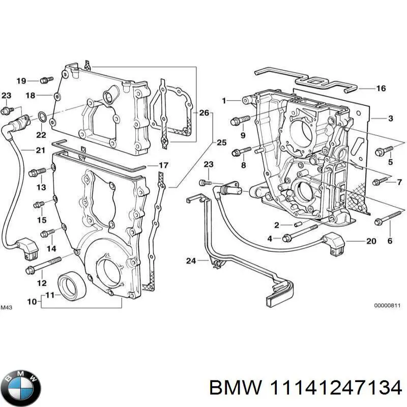 11141247134 BMW прокладка передней крышки двигателя