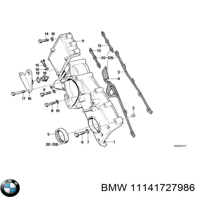 11141727986 BMW vedante de tampa dianteira de motor, kit