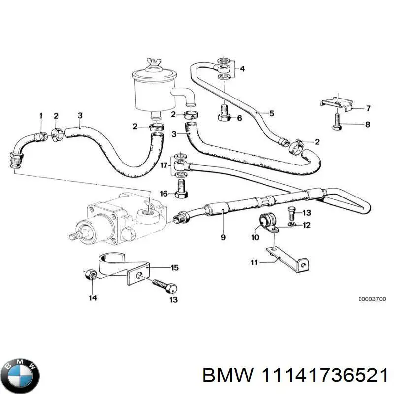 11141736521 BMW vedante de tampa traseira de cambota