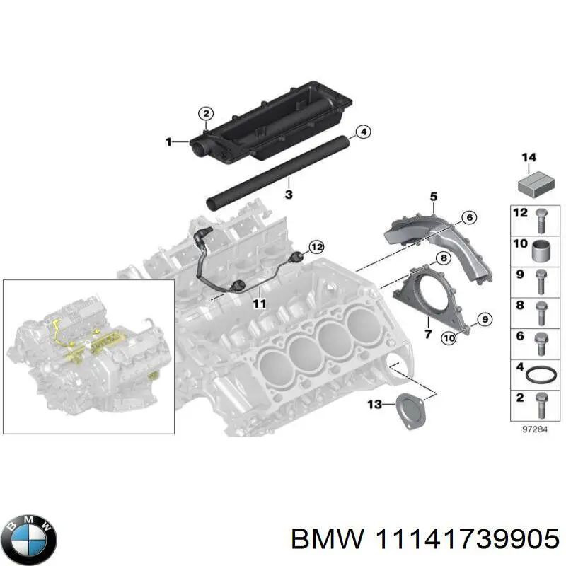 11141739905 BMW прокладка передней крышки двигателя