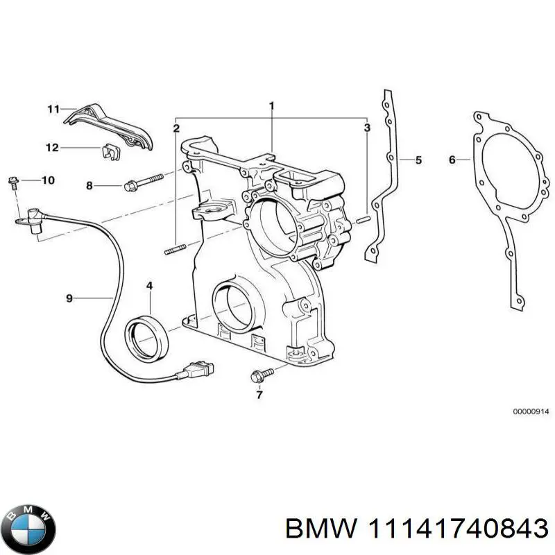 11141740843 BMW прокладка передней крышки двигателя правая
