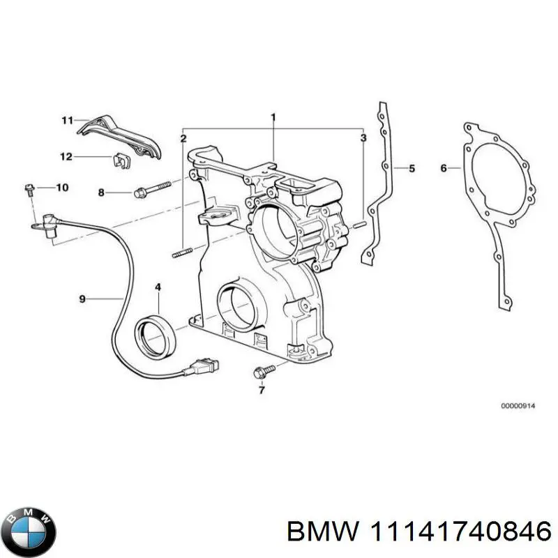 11141740846 BMW прокладка передней крышки двигателя левая