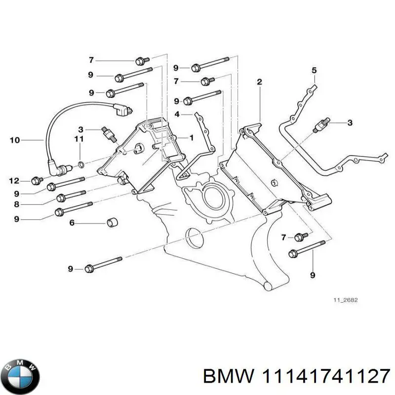 Прокладка передньої кришки двигуна, права 11141741127 BMW