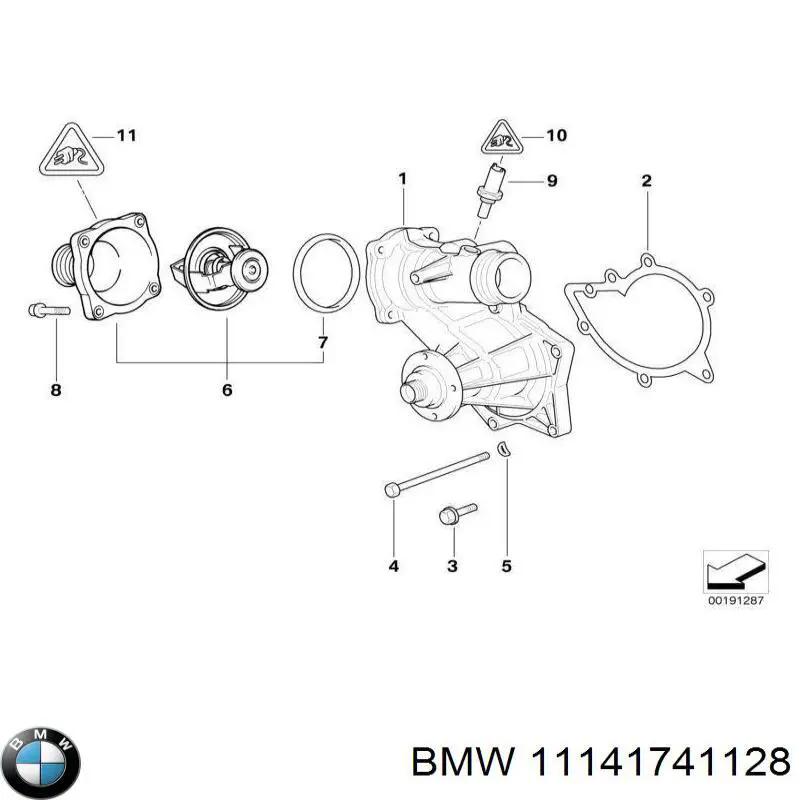 Прокладка передней крышки двигателя левая BMW 11141741128