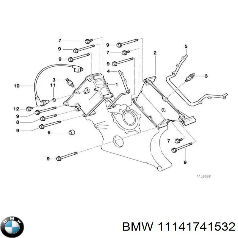 11141741532 BMW прокладка передней крышки двигателя правая
