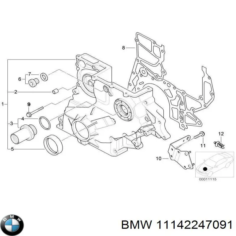 11142247091 BMW прокладка передней крышки двигателя