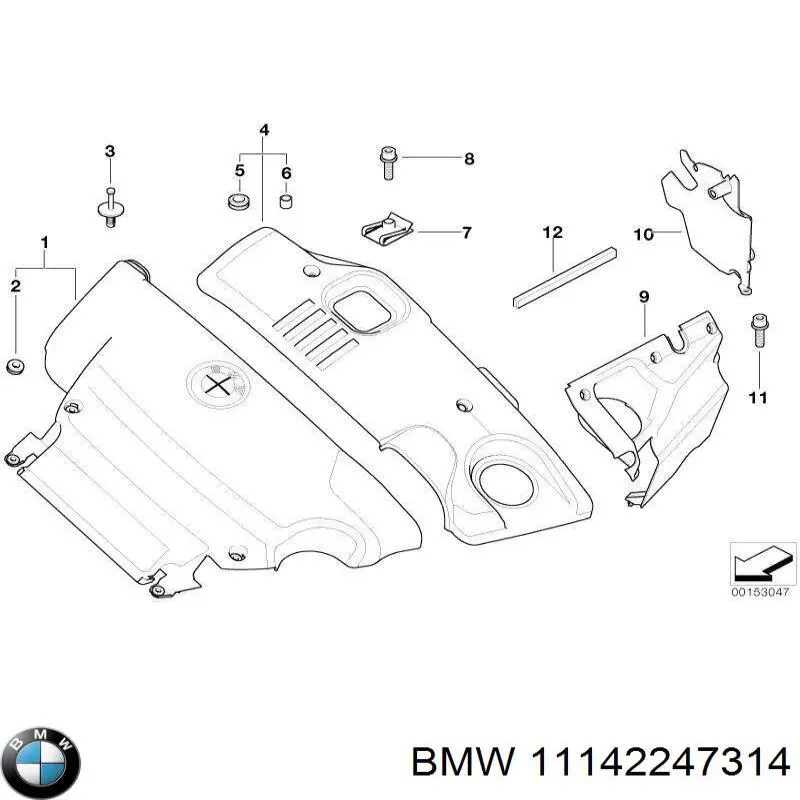 11142247314 BMW tampa de motor decorativa