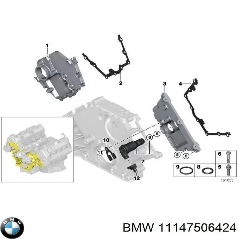 Прокладка передней крышки двигателя правая на BMW 6 (E63) купить.