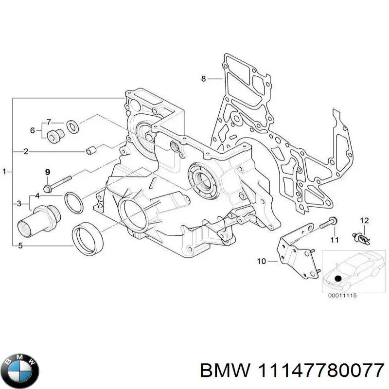 11142247007 BMW tampa de motor dianteira