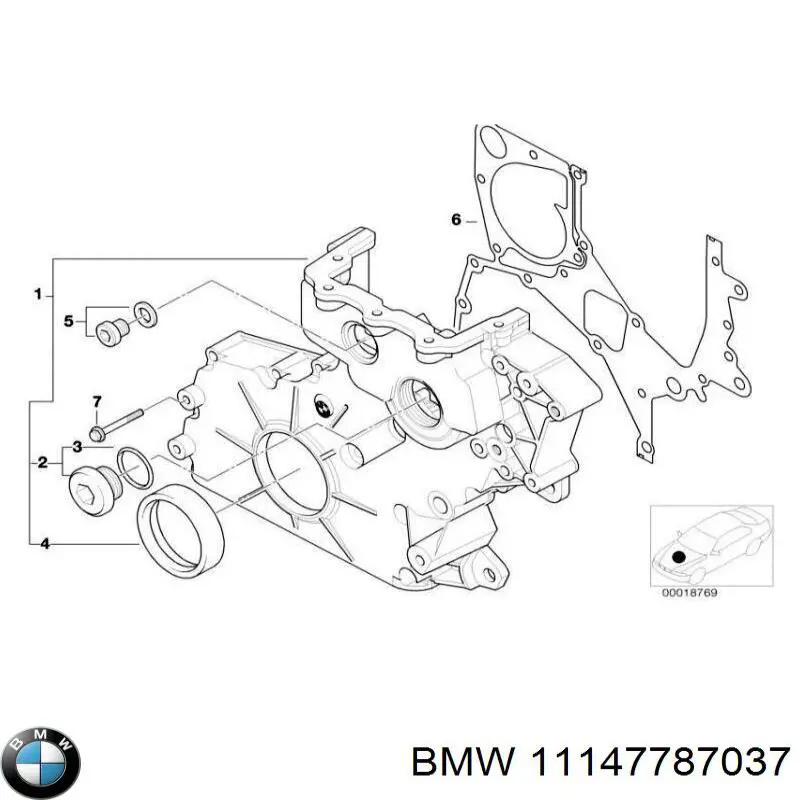 Прокладка передней крышки двигателя 11147787037 BMW