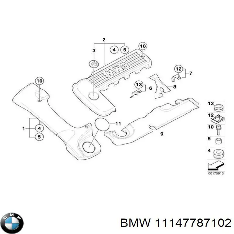 Крышка мотора декоративная 11147787102 BMW