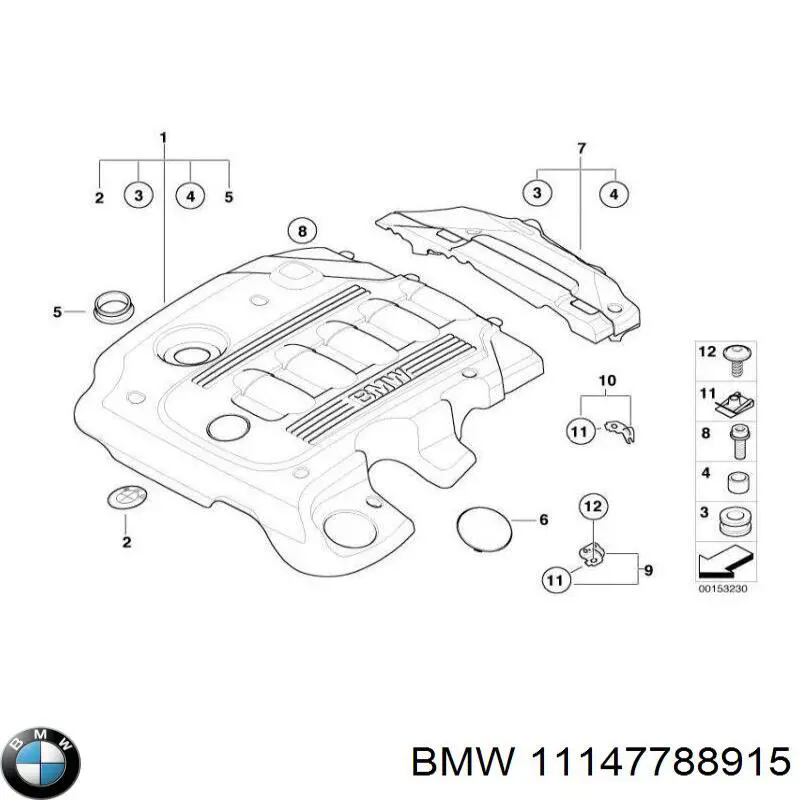 Молдинг стекла заднего 11147788915 BMW