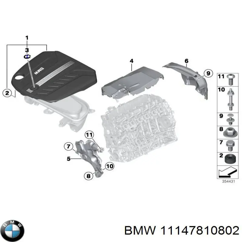 Крышка мотора декоративная BMW 11147810802 цена, от 32.94 USD