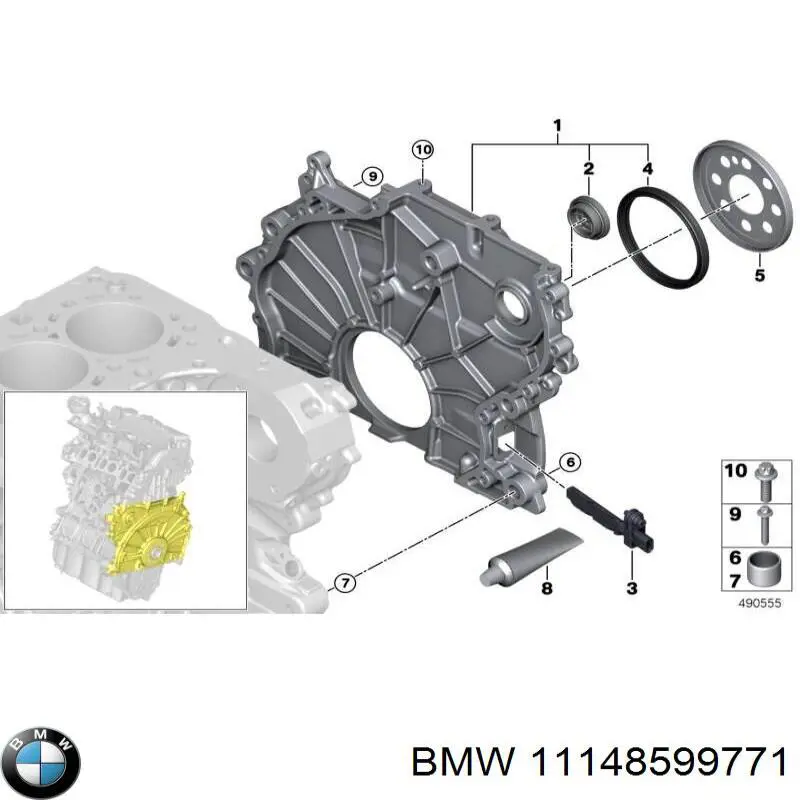Vedação traseira de cambota de motor para BMW 1  F40