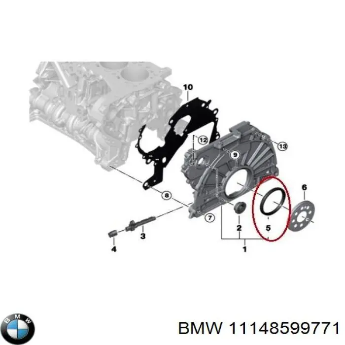 Vedação traseira de cambota de motor BMW 1  F40