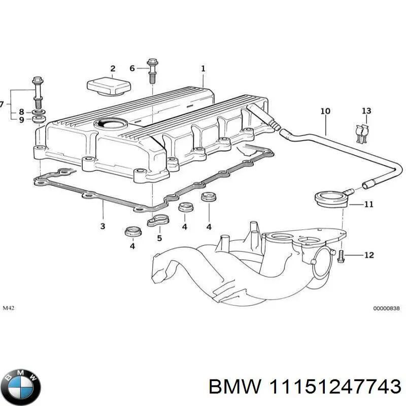 Патрубок вентиляции картера, маслоотделителя BMW 11151247743 цена, от 17.48 USD