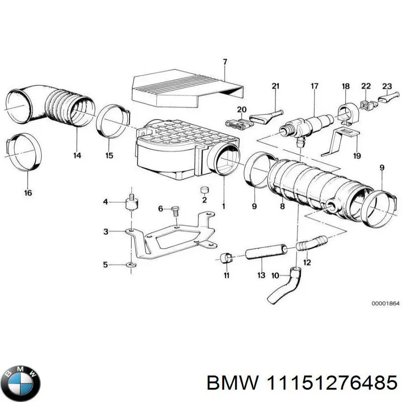 Патрубок вентиляции картерных газов 11151276485 BMW