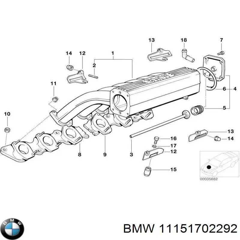 11151702292 BMW Патрубок воздушного фильтра