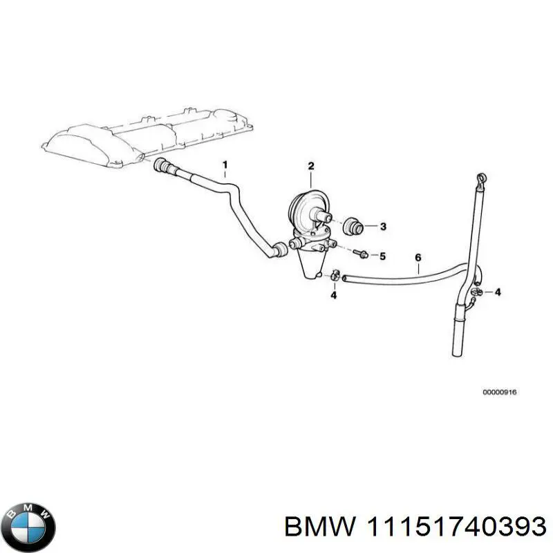 11151740393 BMW патрубок вентиляции картера (маслоотделителя)