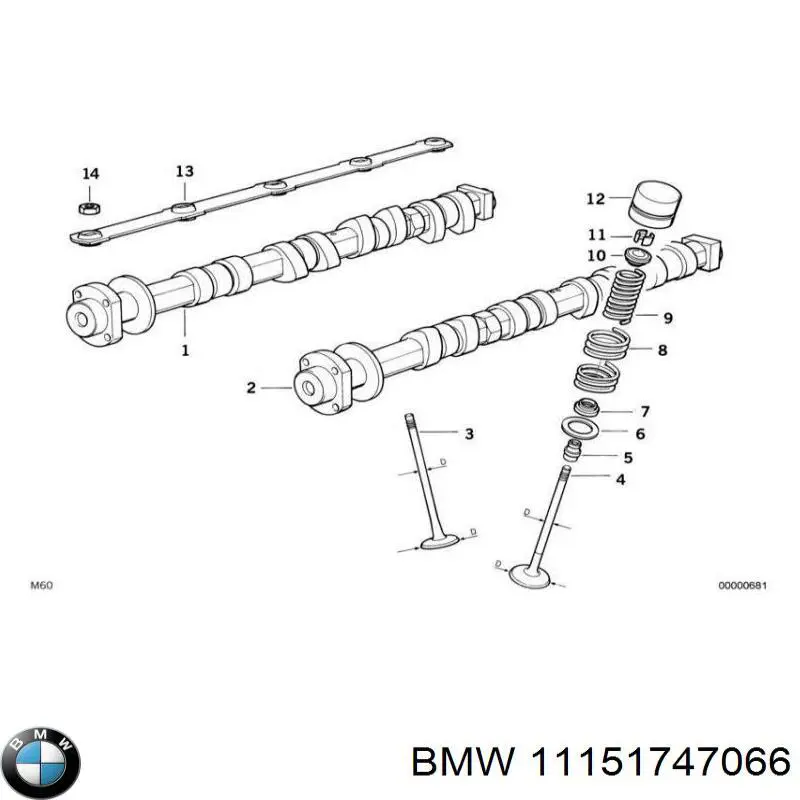 Клапан вентиляции картерных газов 11151747066 BMW