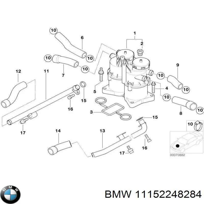 11152248284 BMW válvula pcv de ventilação dos gases de cárter